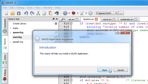 GAUSS Application Install Wizard