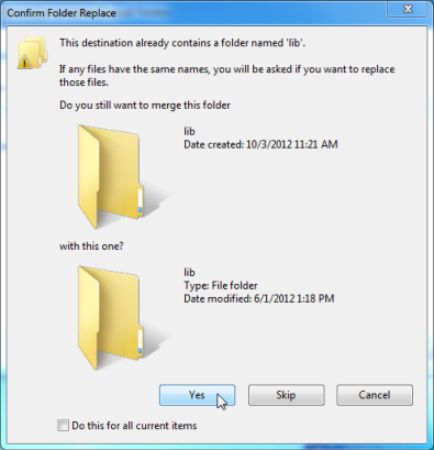 Confirming that folder already exists.
