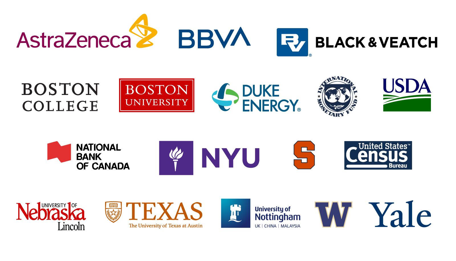 Icons of some organizations where GAUSS is used.